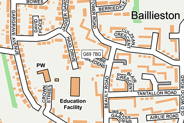 G69 7BG map - OS OpenMap – Local (Ordnance Survey)