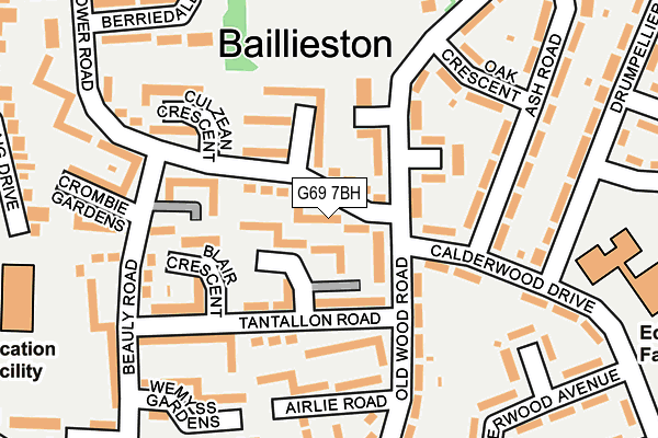 G69 7BH map - OS OpenMap – Local (Ordnance Survey)