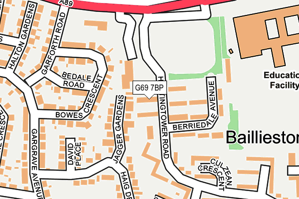 G69 7BP map - OS OpenMap – Local (Ordnance Survey)