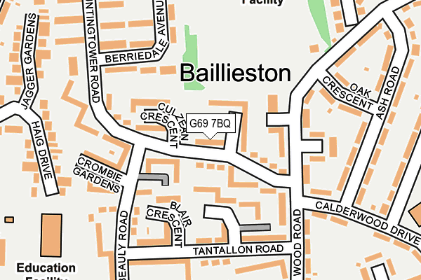 G69 7BQ map - OS OpenMap – Local (Ordnance Survey)