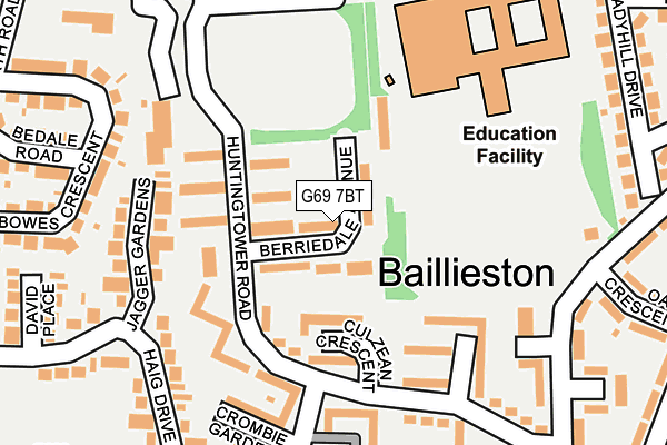 G69 7BT map - OS OpenMap – Local (Ordnance Survey)