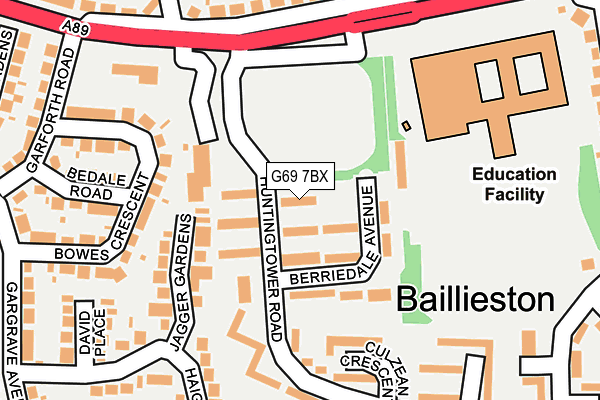 G69 7BX map - OS OpenMap – Local (Ordnance Survey)