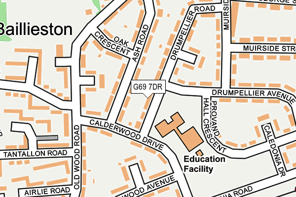 G69 7DR map - OS OpenMap – Local (Ordnance Survey)