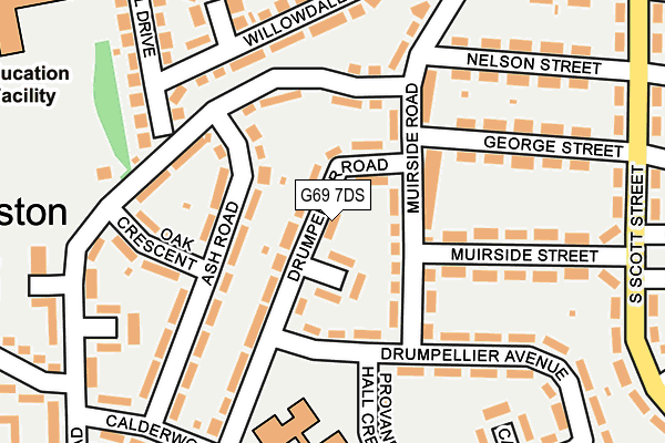 G69 7DS map - OS OpenMap – Local (Ordnance Survey)