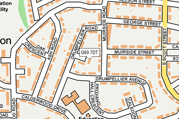 G69 7DT map - OS OpenMap – Local (Ordnance Survey)