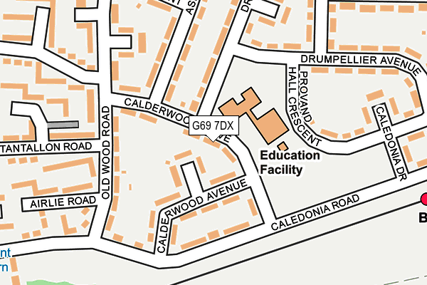 G69 7DX map - OS OpenMap – Local (Ordnance Survey)