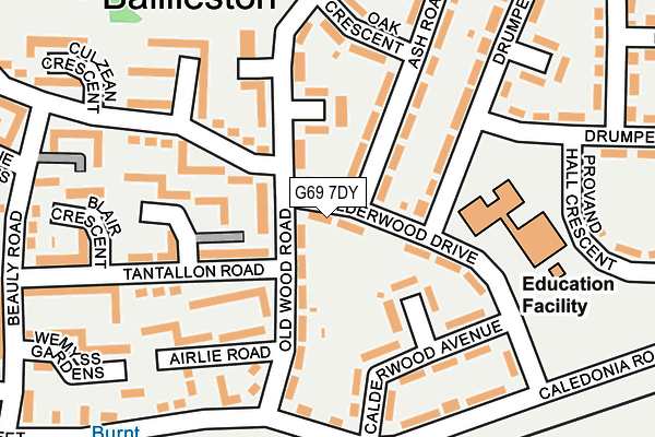 G69 7DY map - OS OpenMap – Local (Ordnance Survey)
