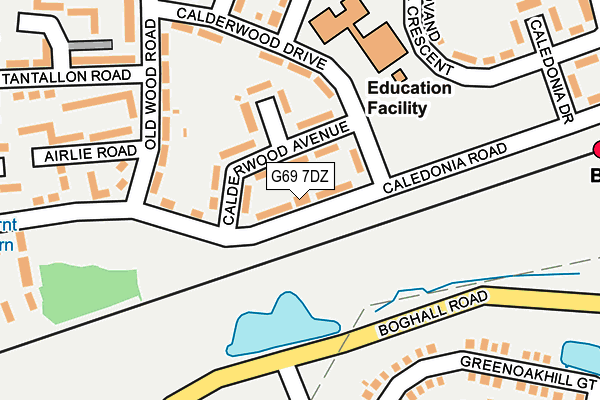 G69 7DZ map - OS OpenMap – Local (Ordnance Survey)