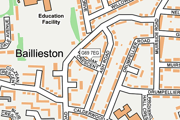 G69 7EG map - OS OpenMap – Local (Ordnance Survey)