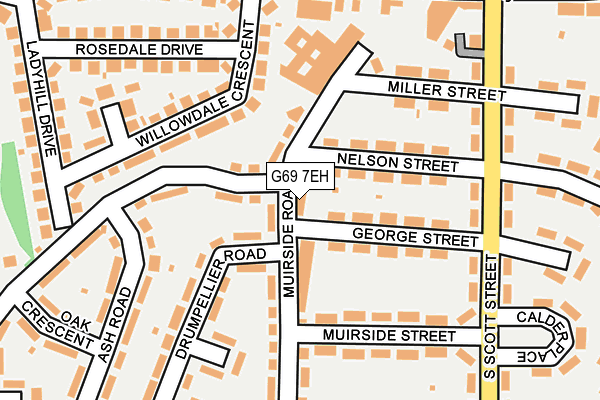 G69 7EH map - OS OpenMap – Local (Ordnance Survey)