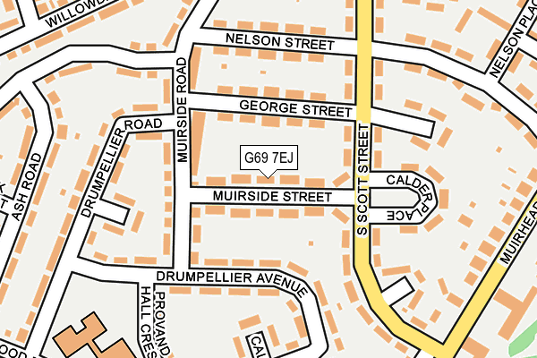 G69 7EJ map - OS OpenMap – Local (Ordnance Survey)
