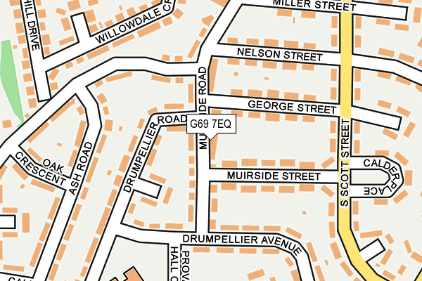 G69 7EQ map - OS OpenMap – Local (Ordnance Survey)