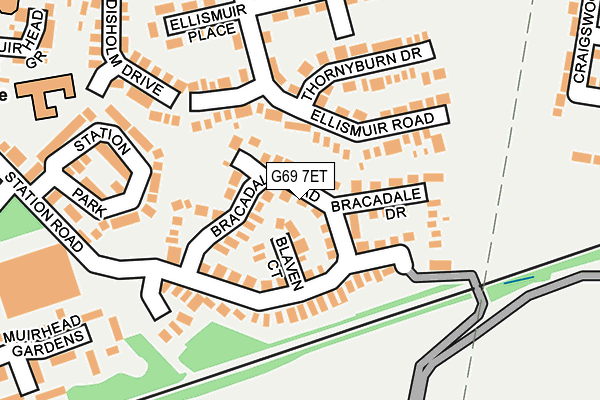 G69 7ET map - OS OpenMap – Local (Ordnance Survey)