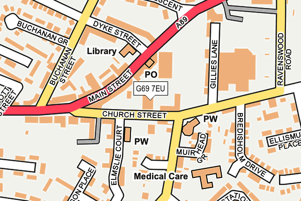 G69 7EU map - OS OpenMap – Local (Ordnance Survey)