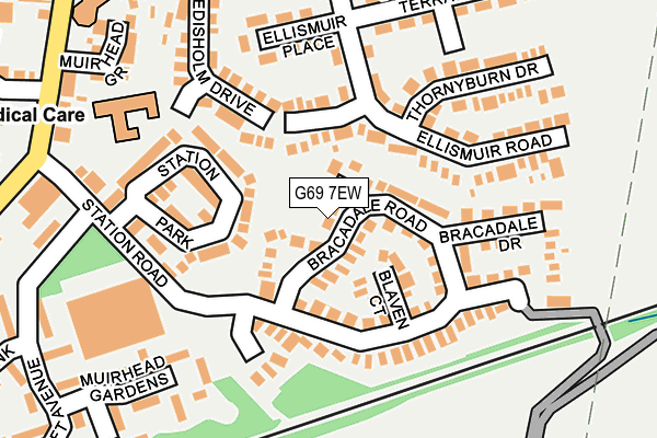 G69 7EW map - OS OpenMap – Local (Ordnance Survey)