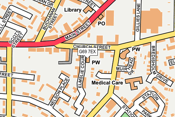 G69 7EX map - OS OpenMap – Local (Ordnance Survey)