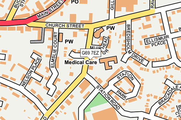 G69 7EZ map - OS OpenMap – Local (Ordnance Survey)