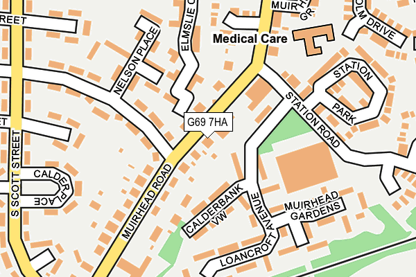 G69 7HA map - OS OpenMap – Local (Ordnance Survey)