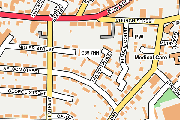 G69 7HH map - OS OpenMap – Local (Ordnance Survey)