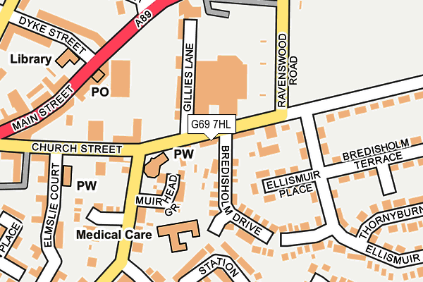 G69 7HL map - OS OpenMap – Local (Ordnance Survey)