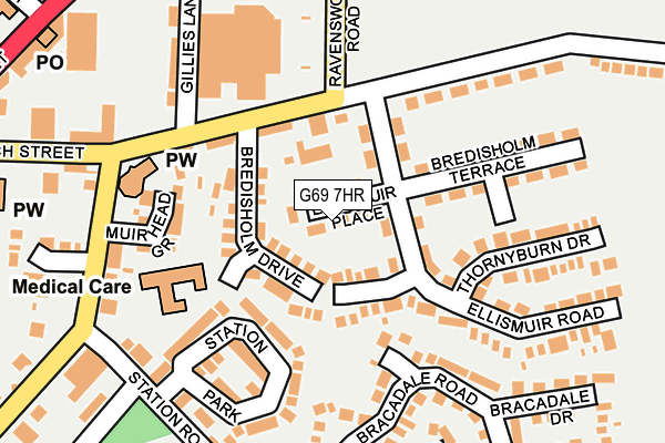 G69 7HR map - OS OpenMap – Local (Ordnance Survey)