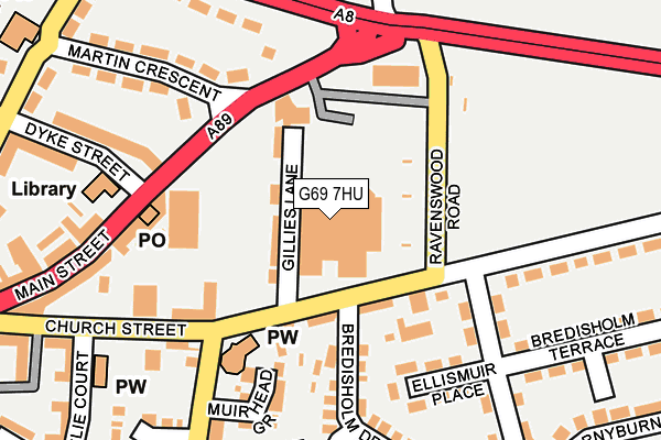 G69 7HU map - OS OpenMap – Local (Ordnance Survey)