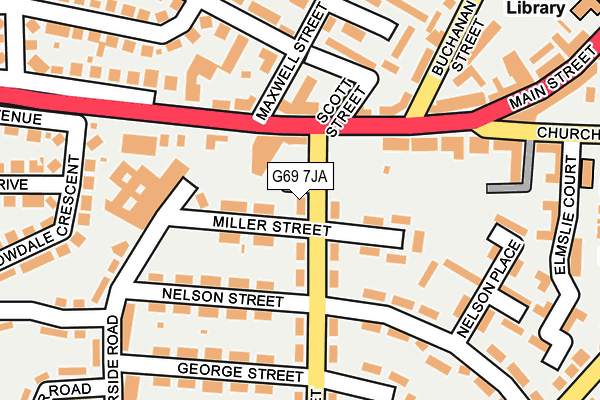 G69 7JA map - OS OpenMap – Local (Ordnance Survey)