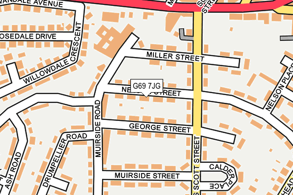 G69 7JG map - OS OpenMap – Local (Ordnance Survey)