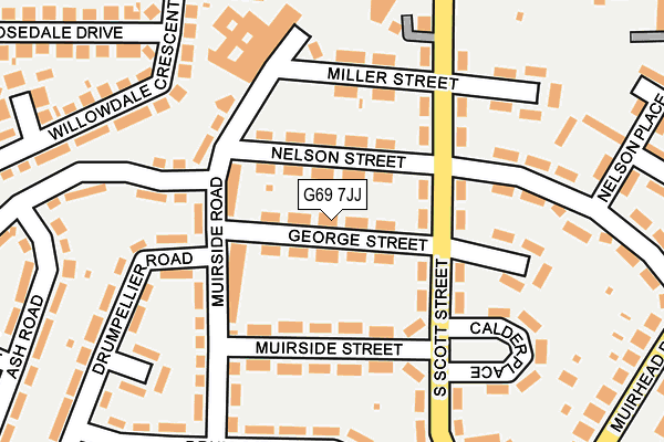 G69 7JJ map - OS OpenMap – Local (Ordnance Survey)