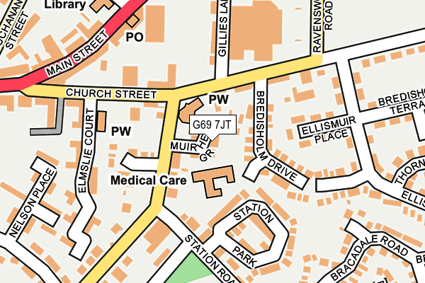 G69 7JT map - OS OpenMap – Local (Ordnance Survey)