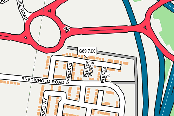 G69 7JX map - OS OpenMap – Local (Ordnance Survey)