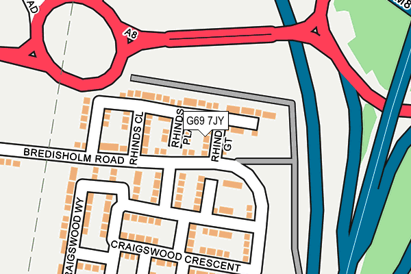 G69 7JY map - OS OpenMap – Local (Ordnance Survey)