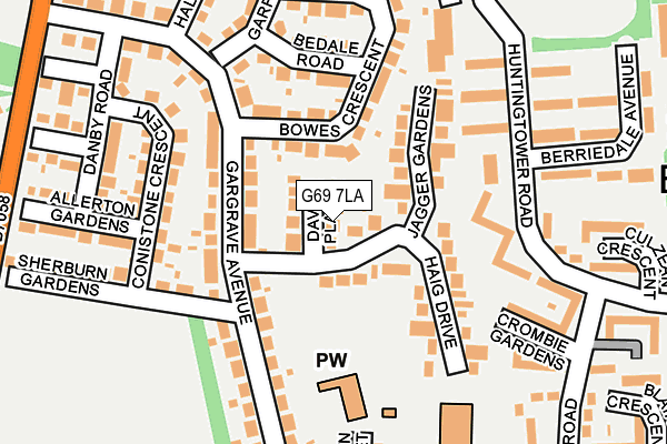 G69 7LA map - OS OpenMap – Local (Ordnance Survey)