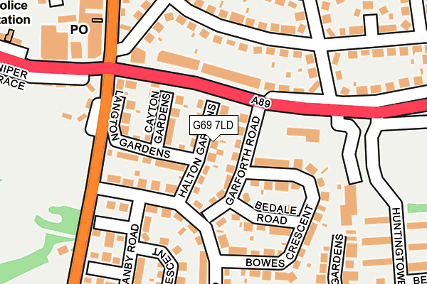 G69 7LD map - OS OpenMap – Local (Ordnance Survey)