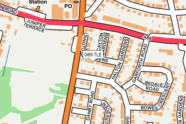 G69 7LE map - OS OpenMap – Local (Ordnance Survey)