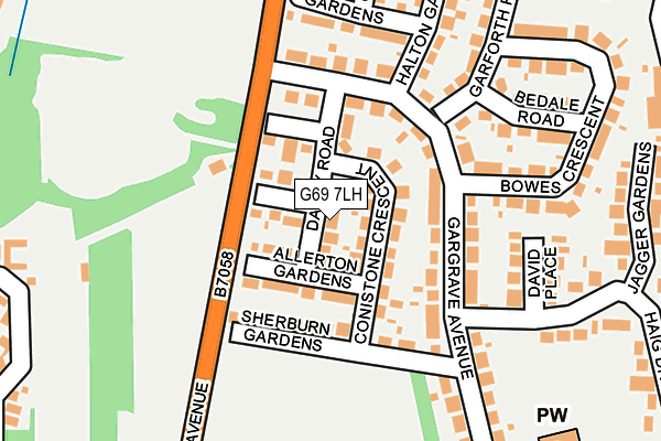 G69 7LH map - OS OpenMap – Local (Ordnance Survey)