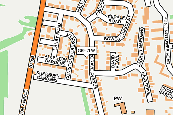 G69 7LW map - OS OpenMap – Local (Ordnance Survey)