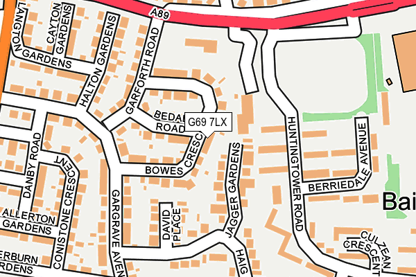 G69 7LX map - OS OpenMap – Local (Ordnance Survey)