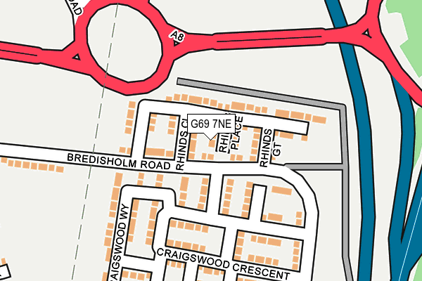 G69 7NE map - OS OpenMap – Local (Ordnance Survey)