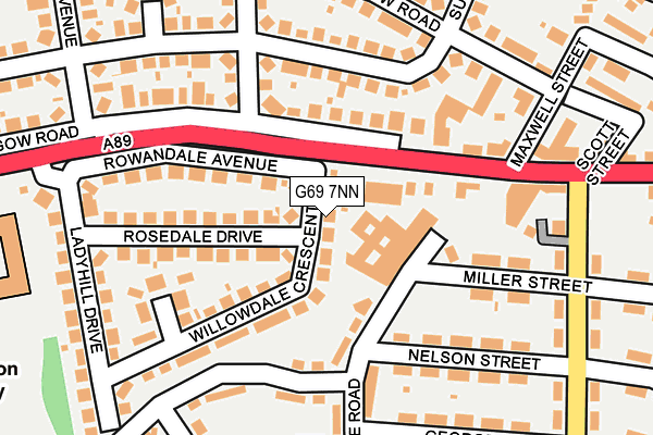 G69 7NN map - OS OpenMap – Local (Ordnance Survey)