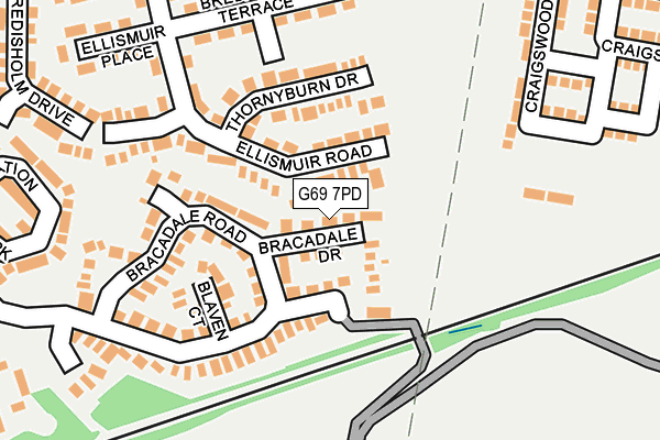 G69 7PD map - OS OpenMap – Local (Ordnance Survey)