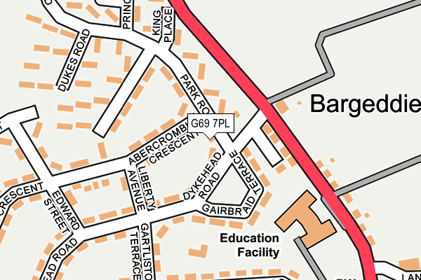 G69 7PL map - OS OpenMap – Local (Ordnance Survey)