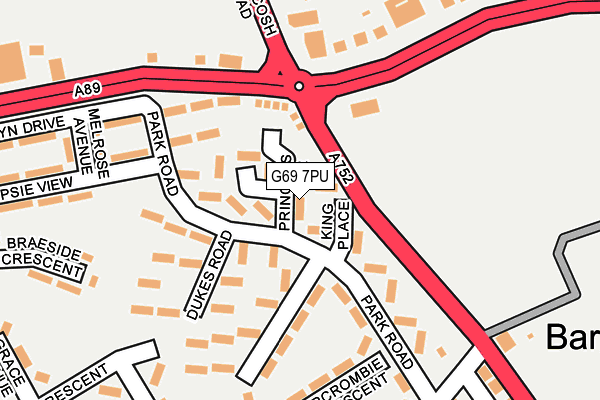 G69 7PU map - OS OpenMap – Local (Ordnance Survey)