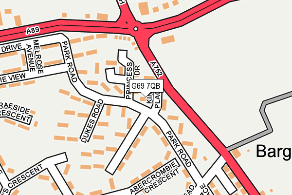 G69 7QB map - OS OpenMap – Local (Ordnance Survey)