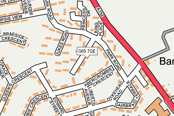 G69 7QE map - OS OpenMap – Local (Ordnance Survey)