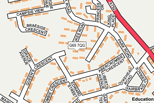 G69 7QG map - OS OpenMap – Local (Ordnance Survey)