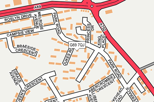 G69 7QJ map - OS OpenMap – Local (Ordnance Survey)