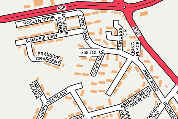G69 7QL map - OS OpenMap – Local (Ordnance Survey)