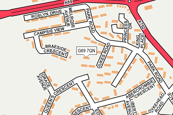 G69 7QN map - OS OpenMap – Local (Ordnance Survey)