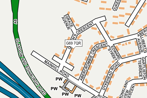 G69 7QR map - OS OpenMap – Local (Ordnance Survey)